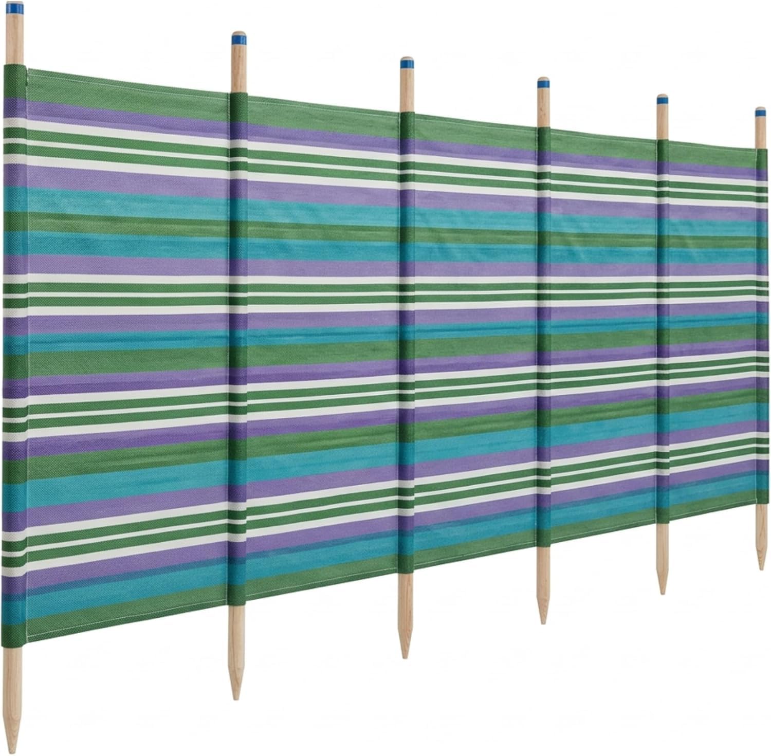 WILLSON DIRECT - Green Windbreak Garden Panel - Privacy Shelter for Camping and Beach Use - Heavy Duty Weather Resistant Caravan Wind Break Fence - Outdoor Garden Patio Screen & Strong Poles (6 Pole)