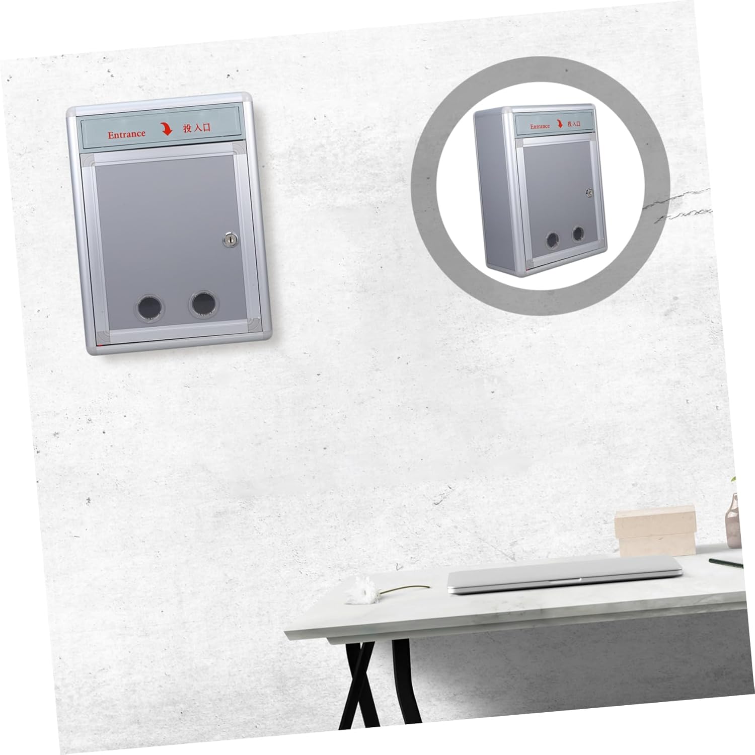 Wall Mount Suggestion Box Lock Box for Use Capacity Mailbox for Donations Key Drops and Feedback