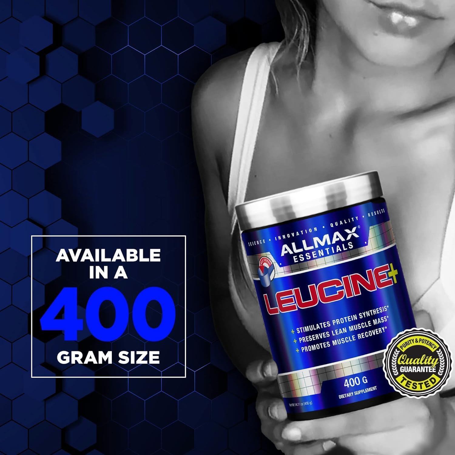 ALLMAX LEUCINE - 400 g - Stimulates Protein Synthesis, Preserves Lean Muscle & Promotes Recovery - 80 Servings