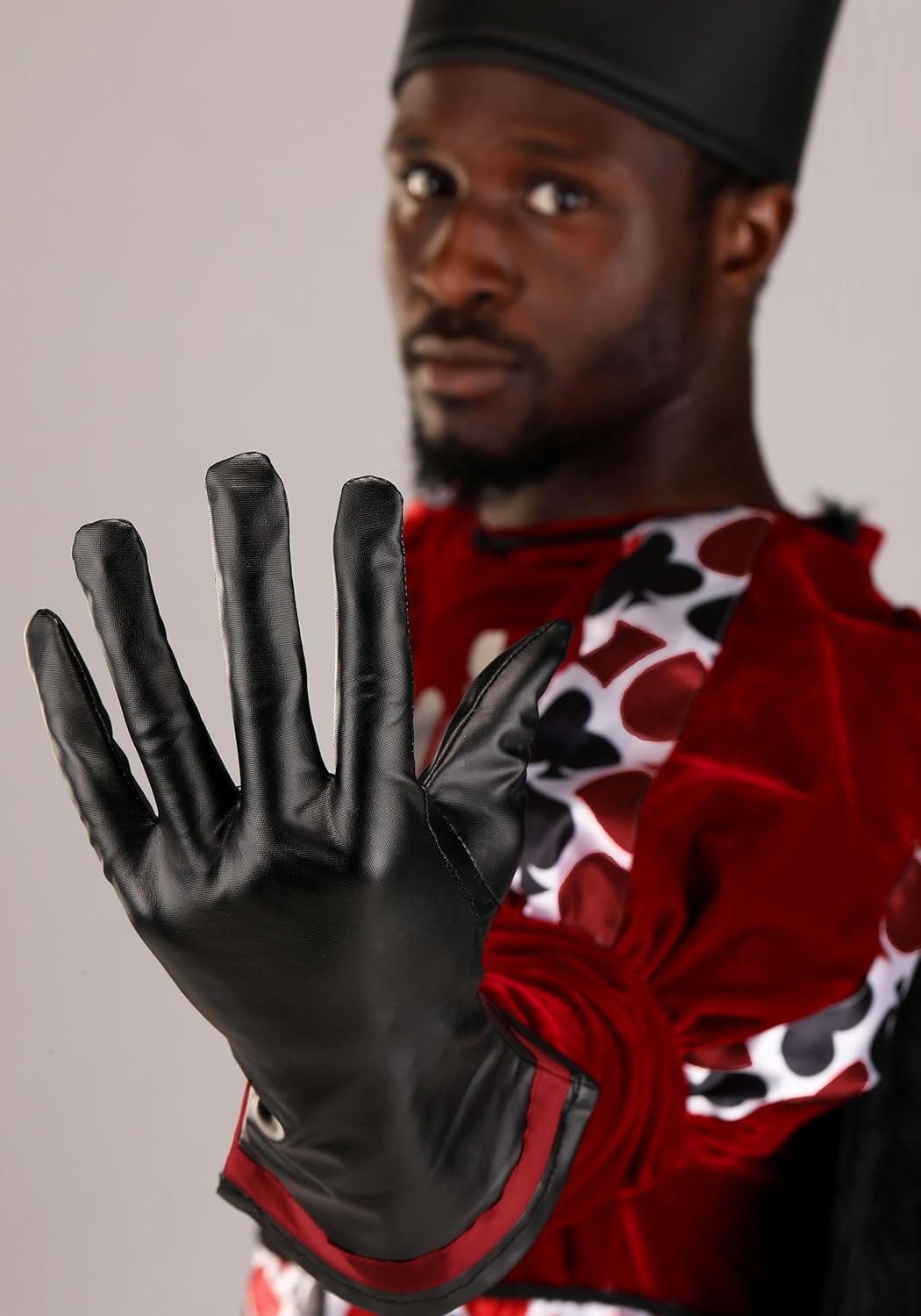 Men's Plus Size King Of Hearts Costume | Adult Halloween Wonderland Tunic, Pants, Cape, Belt, Gloves, Crown - Image 7