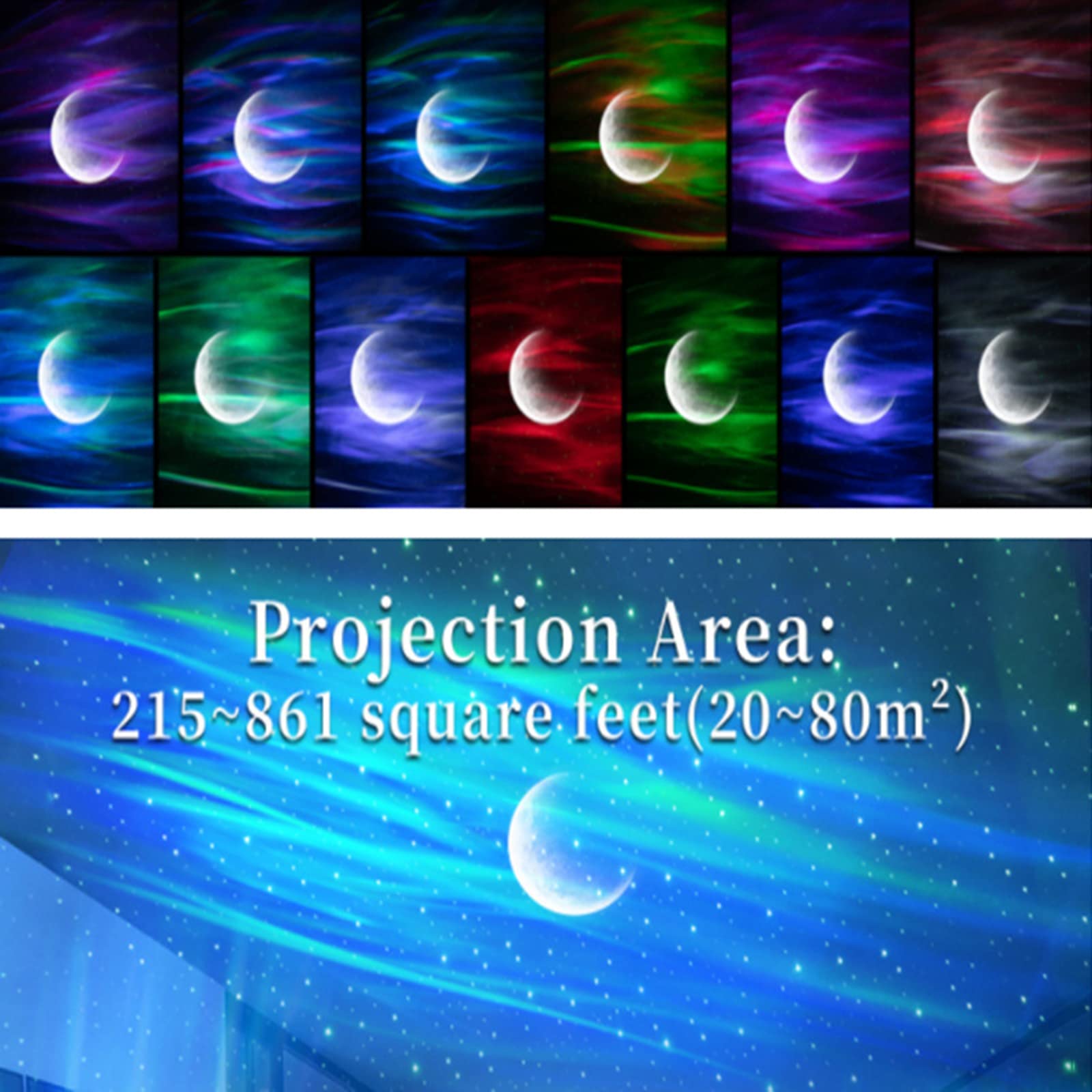 Projektor LED Star Light, obrotowe lampki nocne z falami oceanicznymi, lampa projektora Nebula, odtwarzacz muzyki zmieniający kolor z Bluetooth i zegarem oraz pilotem
