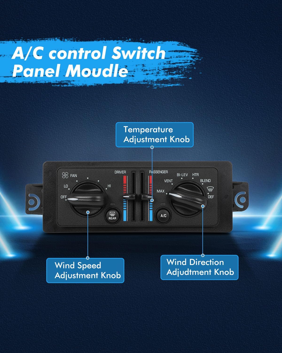 ECCPP 10447470 Climate Control Module AC Heater Climate Control Panle Switch 1997-2005 for Buick Century 1997-2004 for Buick Regal