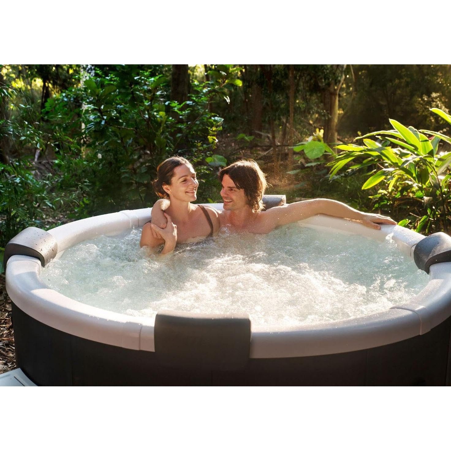 MSpa Denver SPA rígido Circular 4-6 Personas con Jets EcoPulse, Burbujas Air Jet, calefacción, LED, ozono y desinfección UVC+