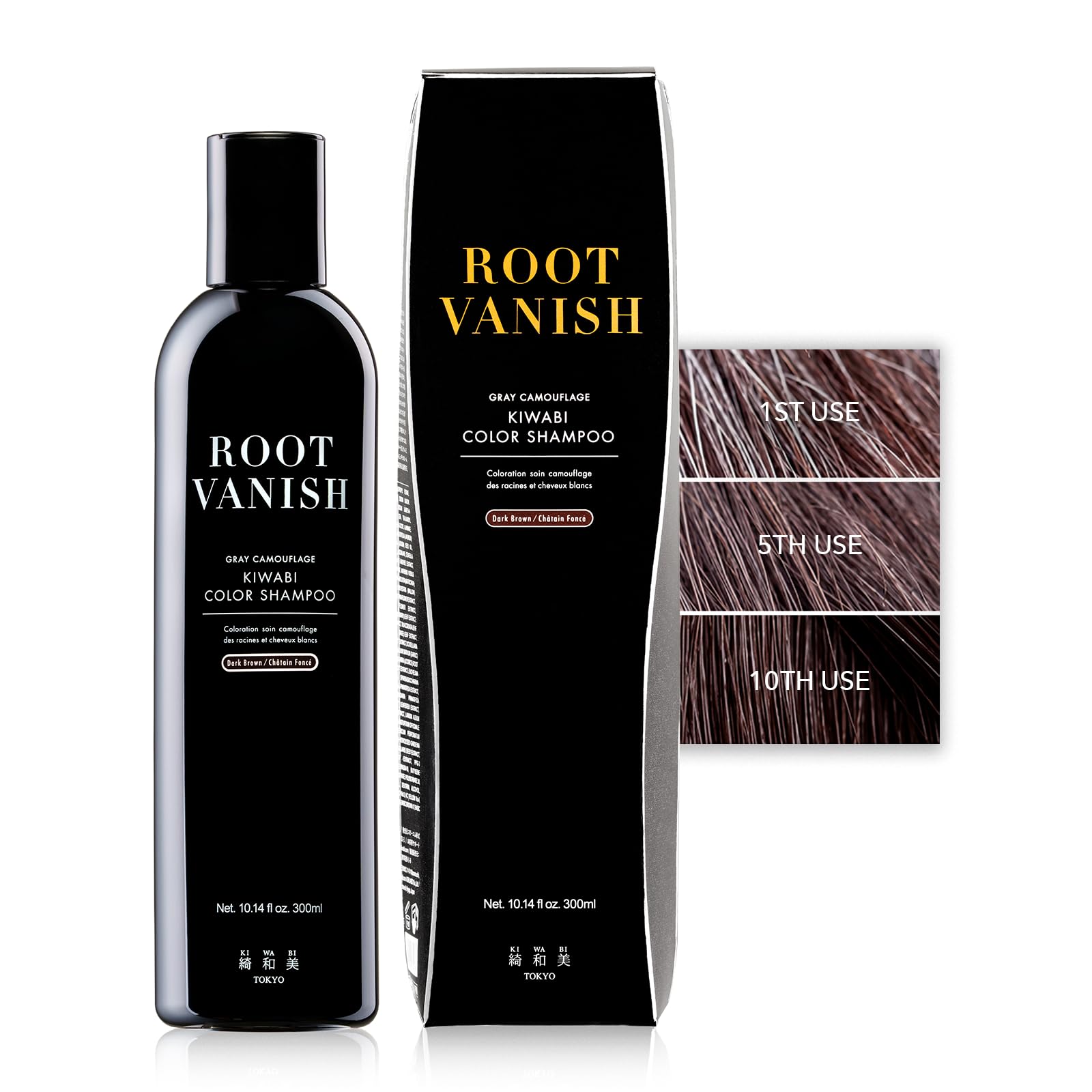 Photo 1 of Kiwabi Dark Brown Hair Color Shampoo for Gray Coverage