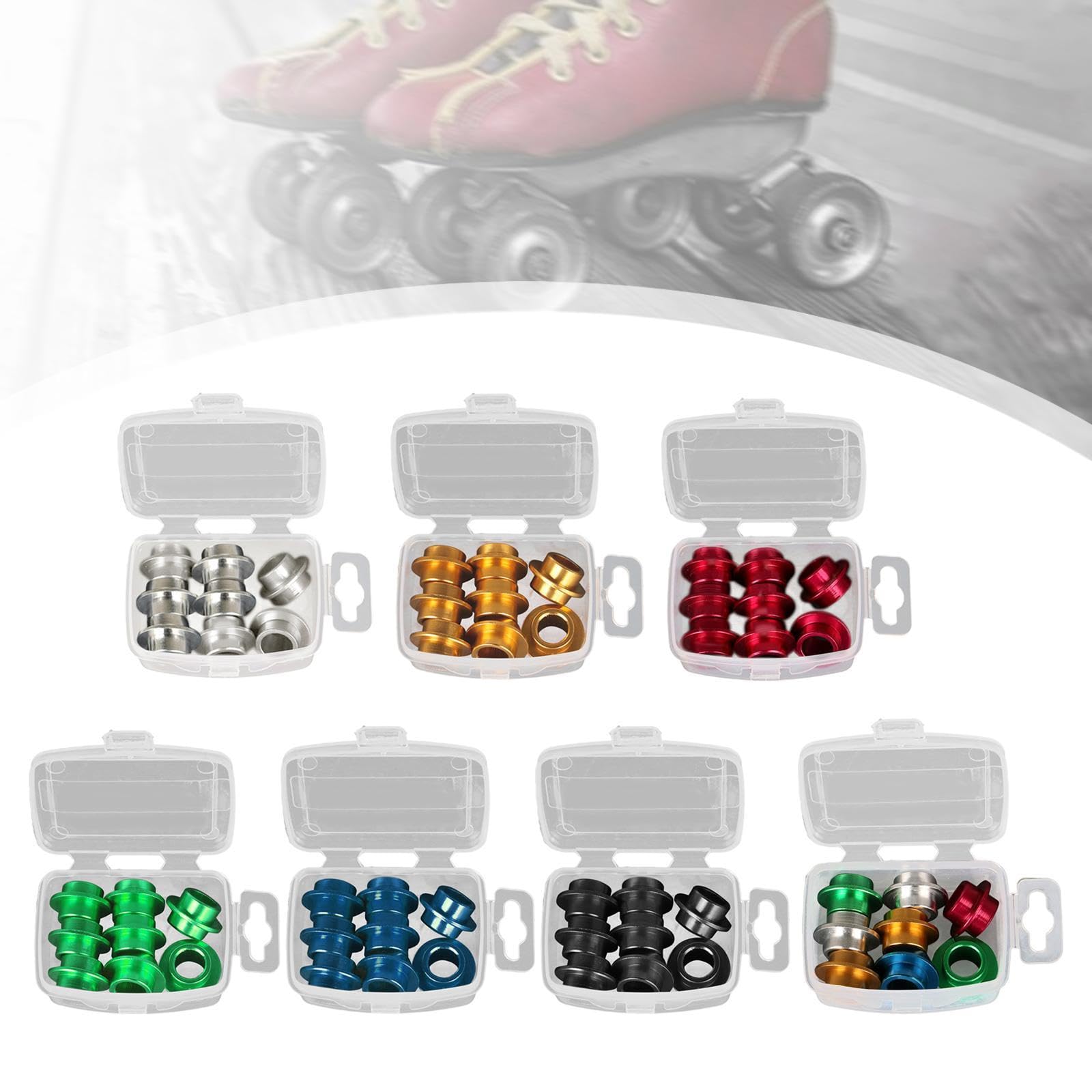 Milageto 8pcs Skateboard Flying Spacer Bushing Roulement Manchon Aluminium Or