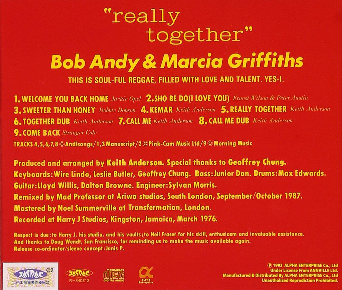 BOB ANDY & MARCIA GRIFFITHS BOB & MARCIA - Really Together - Disque CD