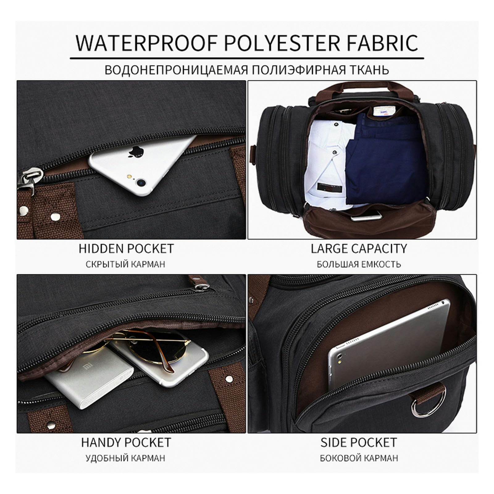 NOGRAX Schulrucksack Weiche wasserdichte Männer Reisetaschen Tragen Auf Große Kapazität Duffle Wasserabweisende Taschen Handgepäck Tasche Für Frauen-4