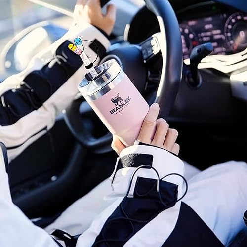 Miniatura 6 de Amreich - 6 fundas de popote para enfermera, para popote médico de 0.394 pulgadas, se adapta a vasos Stanley 30 de 40 onzas, a prueba de polvo,