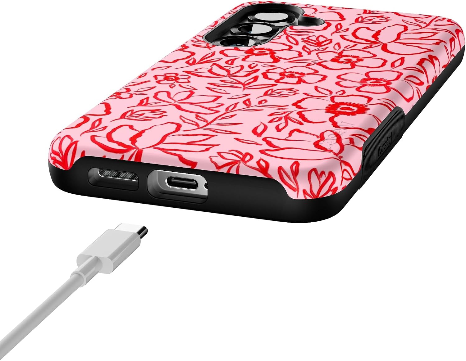 Casely Galaxy S25 Case | Blush Garden | Floral Doodle | Bold Protective Design | Compatible with MagSafe