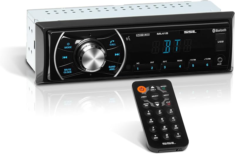 Sound Storm Laboratories ML41B Estéreo Bluetooth para automóvil, sin DVD, USB, entrada auxiliar