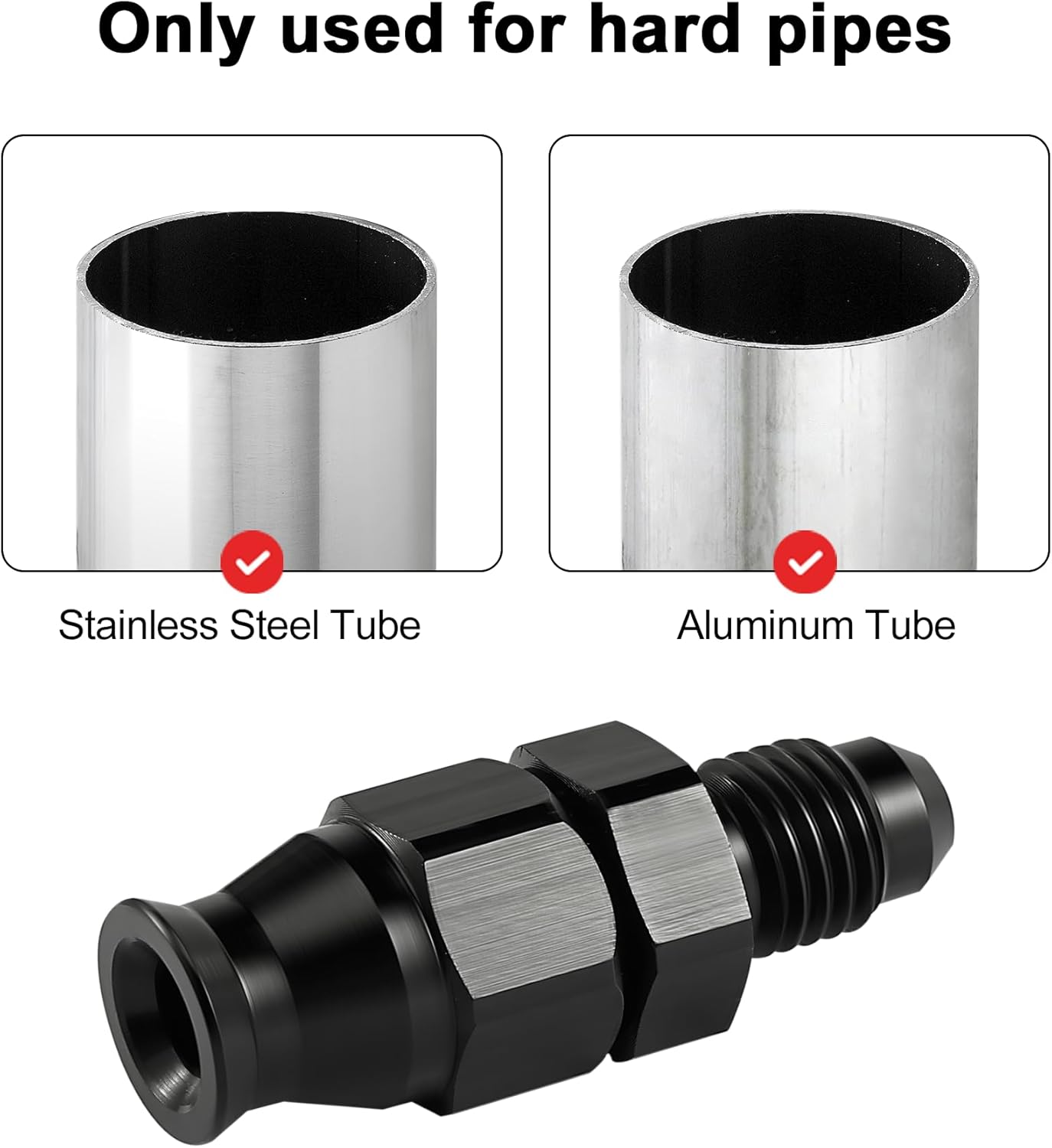 EVIL ENERGY 6AN Male to 3/8" Hardline Compression 2PCS and 6AN to 3/8" & 5/16" Quick-Disconnect EFI Fuel Rail Fitting 2PCS