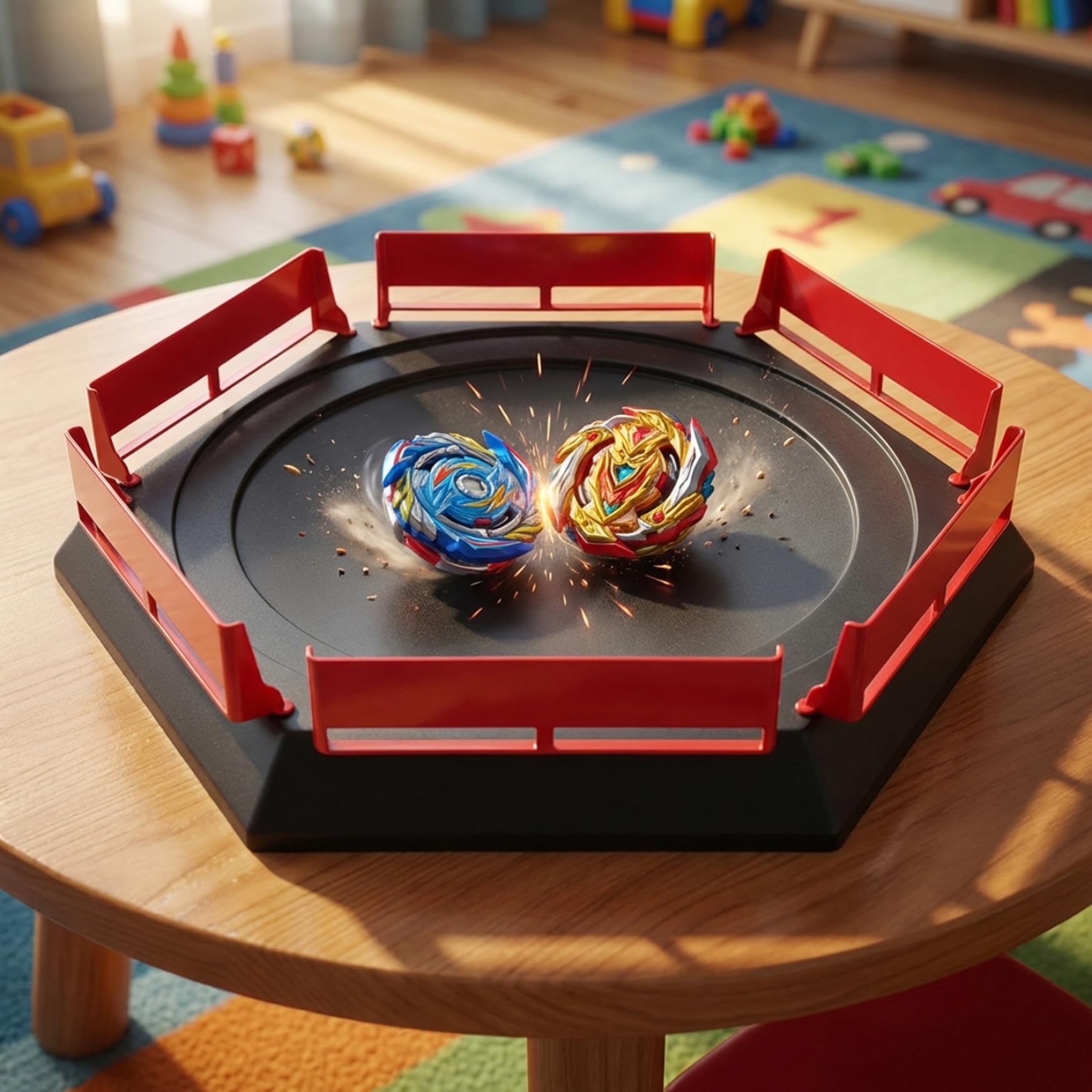 Burst Battle Top Arena, Stade de Jeu de Combat en Plastique avec Garde-Corps pour des Combats intenses avec toupie, Jouet Facile à Assembler pour Jeux d'enfants