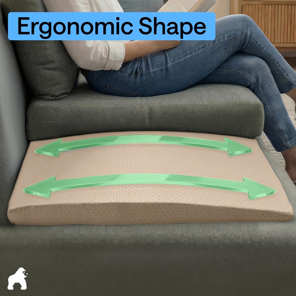 GORILLA GRIP Ergonomic High Density Couch Cushion Support Foam, Quick Rebound Sofa Lifters for Sagging Cushions, Stays in Place with Grip Dots, Replacement Stuffing, 20x19x1.75 Inches, 1 Pack, Beige