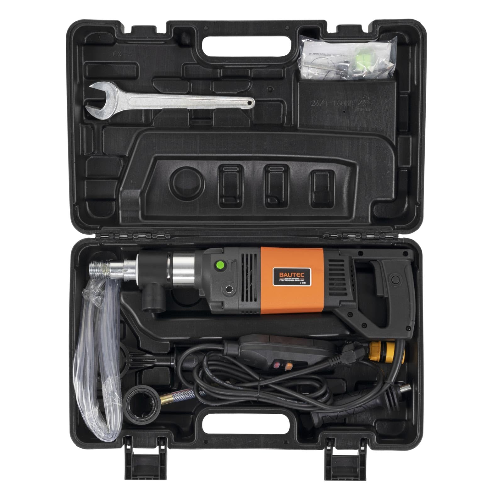 BAUTEC Profi-Kernbohrgerät handgeführt 2.300 W bis Ø 160mm 1.700 rpm Nass & Trocken Koffer-Set Kernbohrmaschine