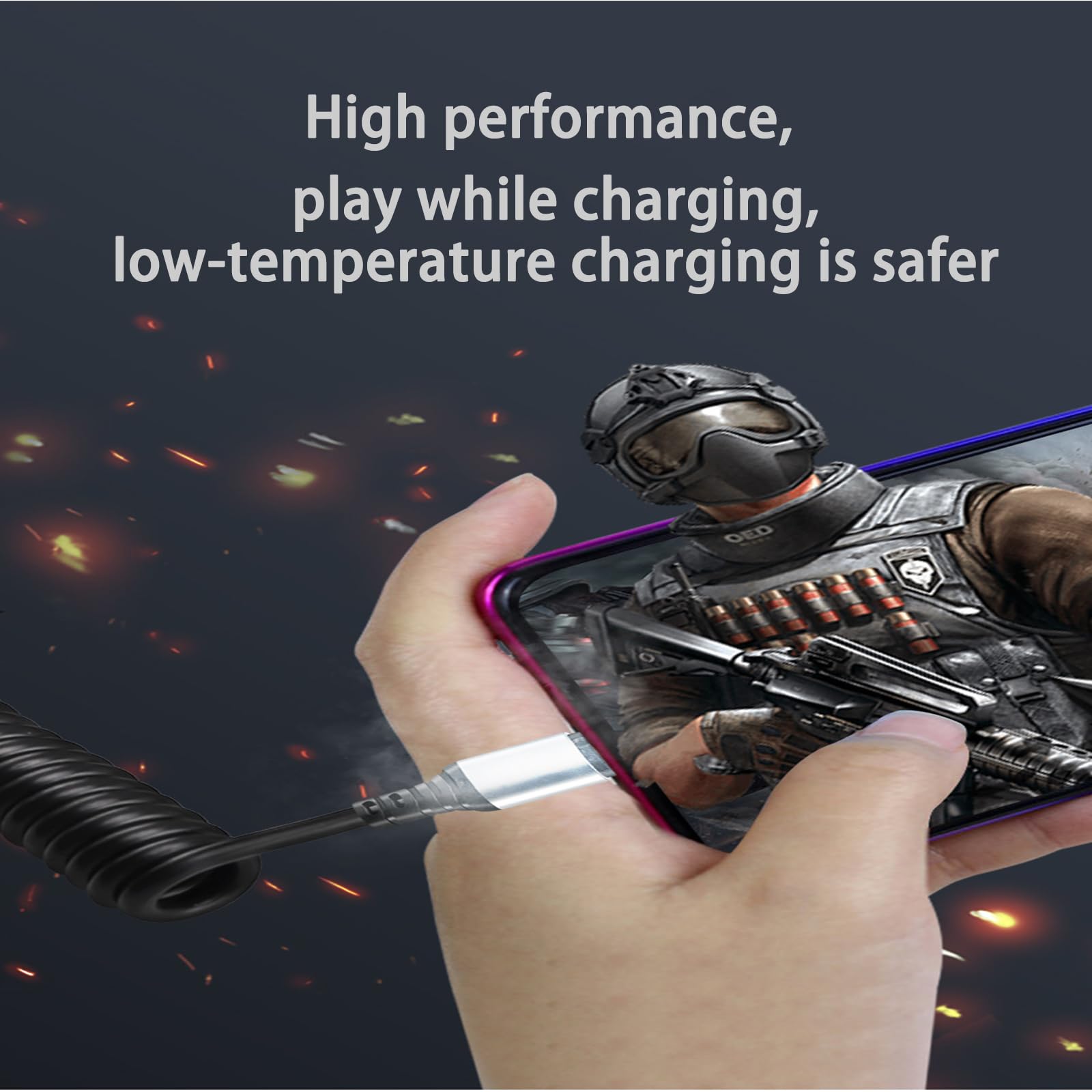 Cavo a spirale da USB C a USB C da 60 W, cavo USB-C a 90 gradi per auto, spirale a molla retrattile, cavo di ricarica di tipo C con sincronizzazione dati, compatibile con i-Phone 16 15 Plus/Pro/Pro