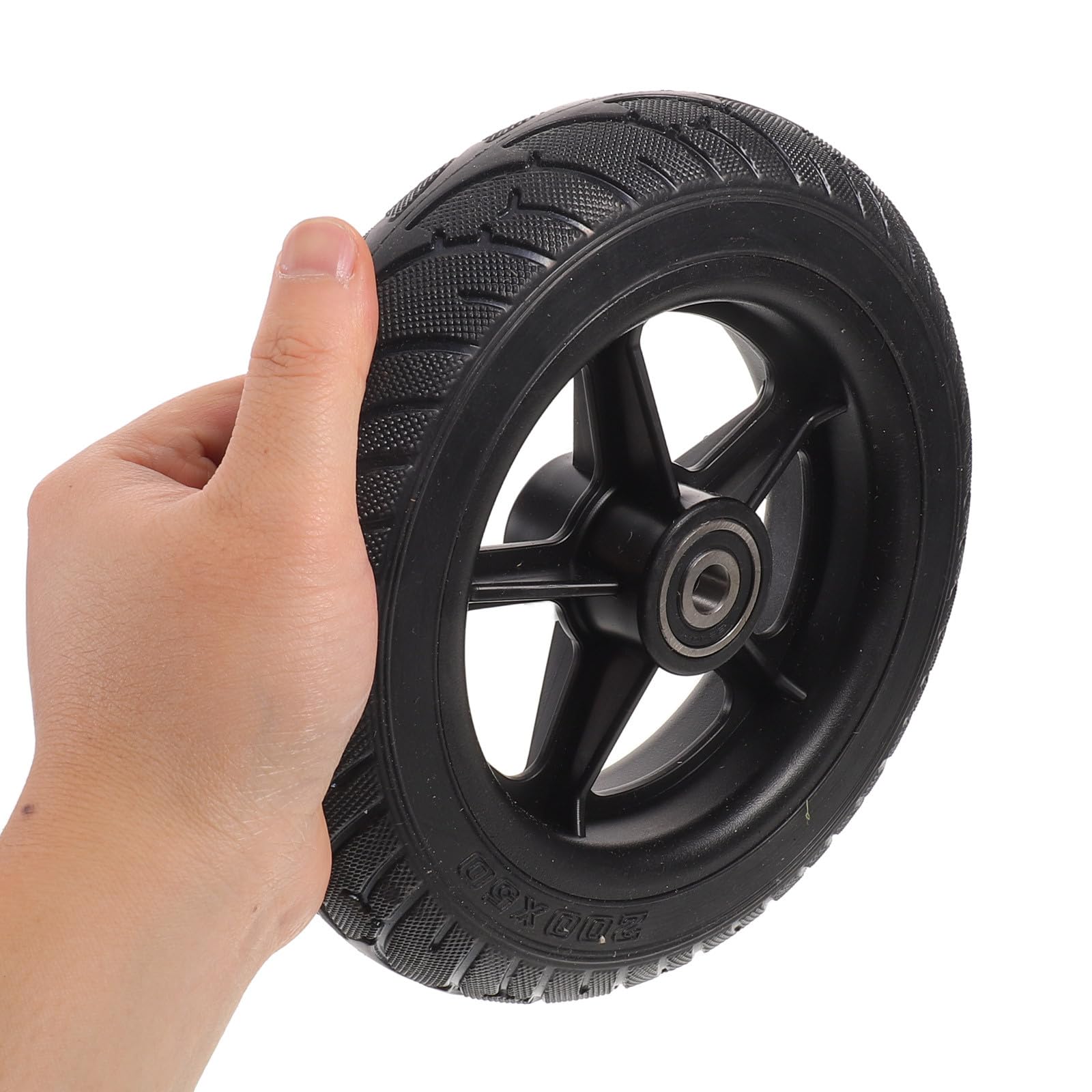 Healeved 2 pneumatici pieni per monopattino elettrico - Ruota di ricambio in gomma nera - Pneumatici pieni anteriori e posteriori da 20x5 cm per accessori di uso quotidiano del monopattino elettrico.