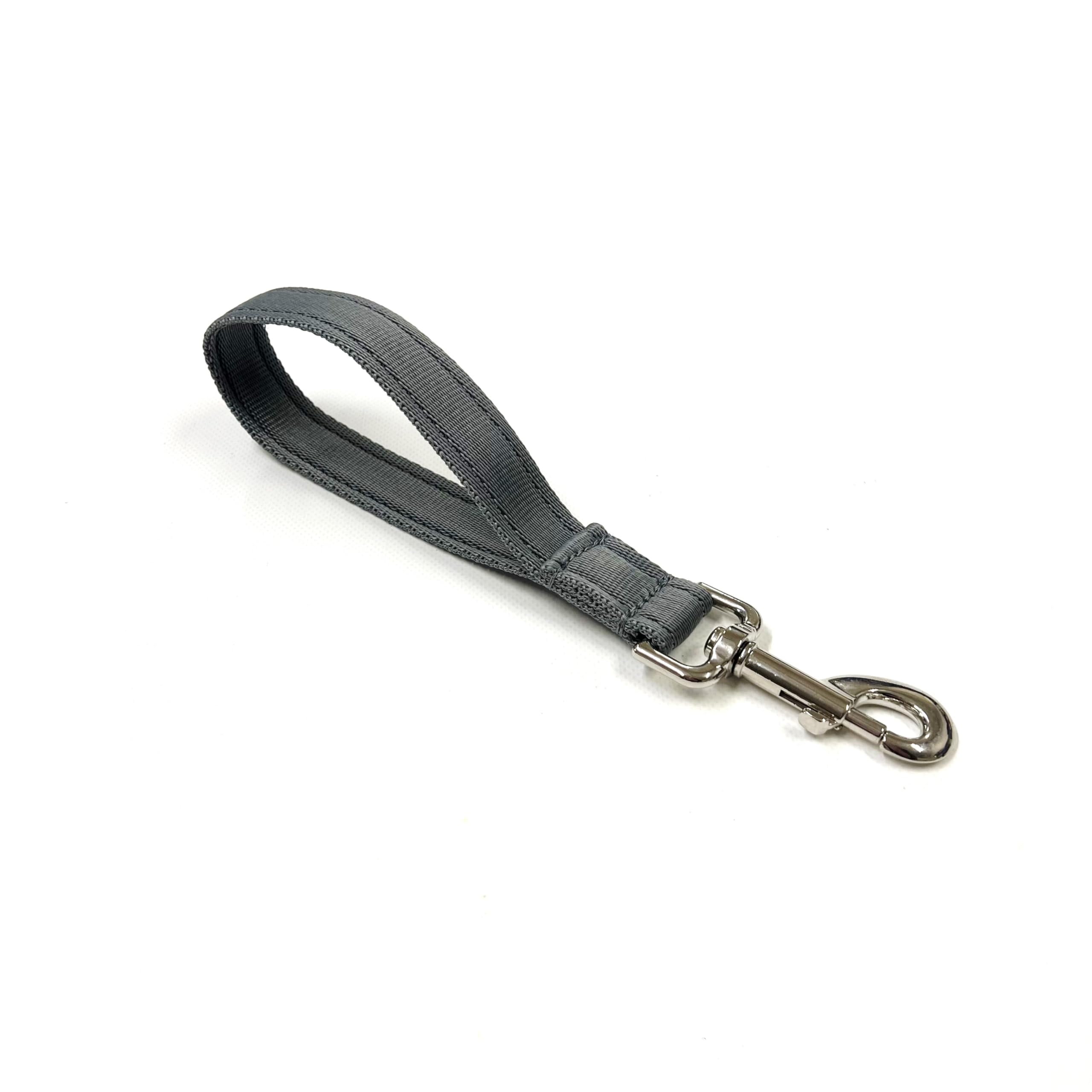 Short Close Control Dog Lead 10" And 13" Long Quick Grab Handle Training 25mm Cushion Webbing (Silver/Grey, 10 Inches)