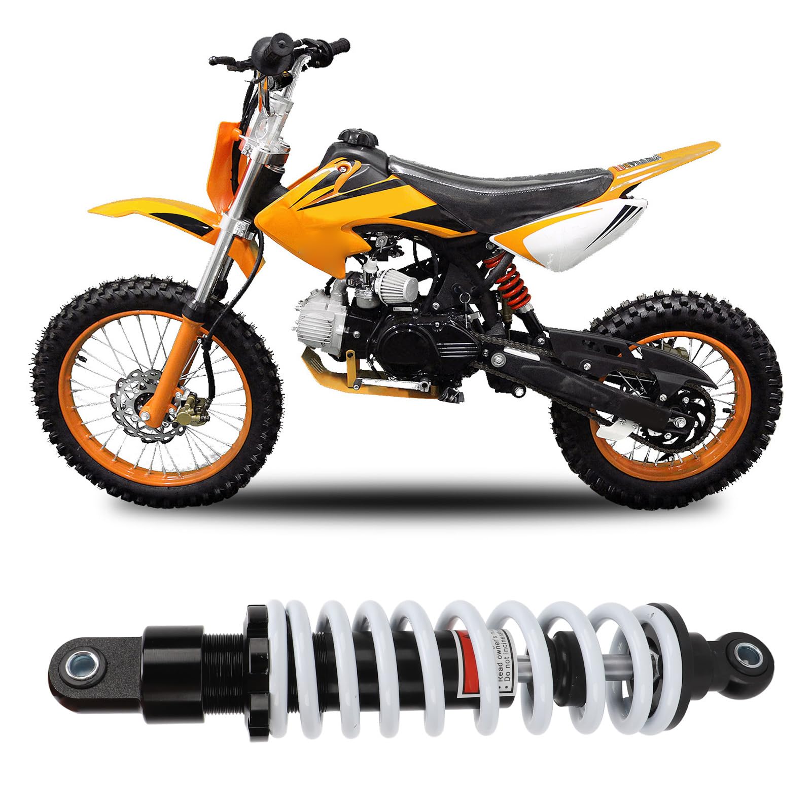 Motorrad-Stoßdämpfer, 300 Mm Stoßdämpfer aus Aluminiumlegierung, 8 Mm Durchmesser Federstoßdämpfer für Fahrrad-ATV-Roller