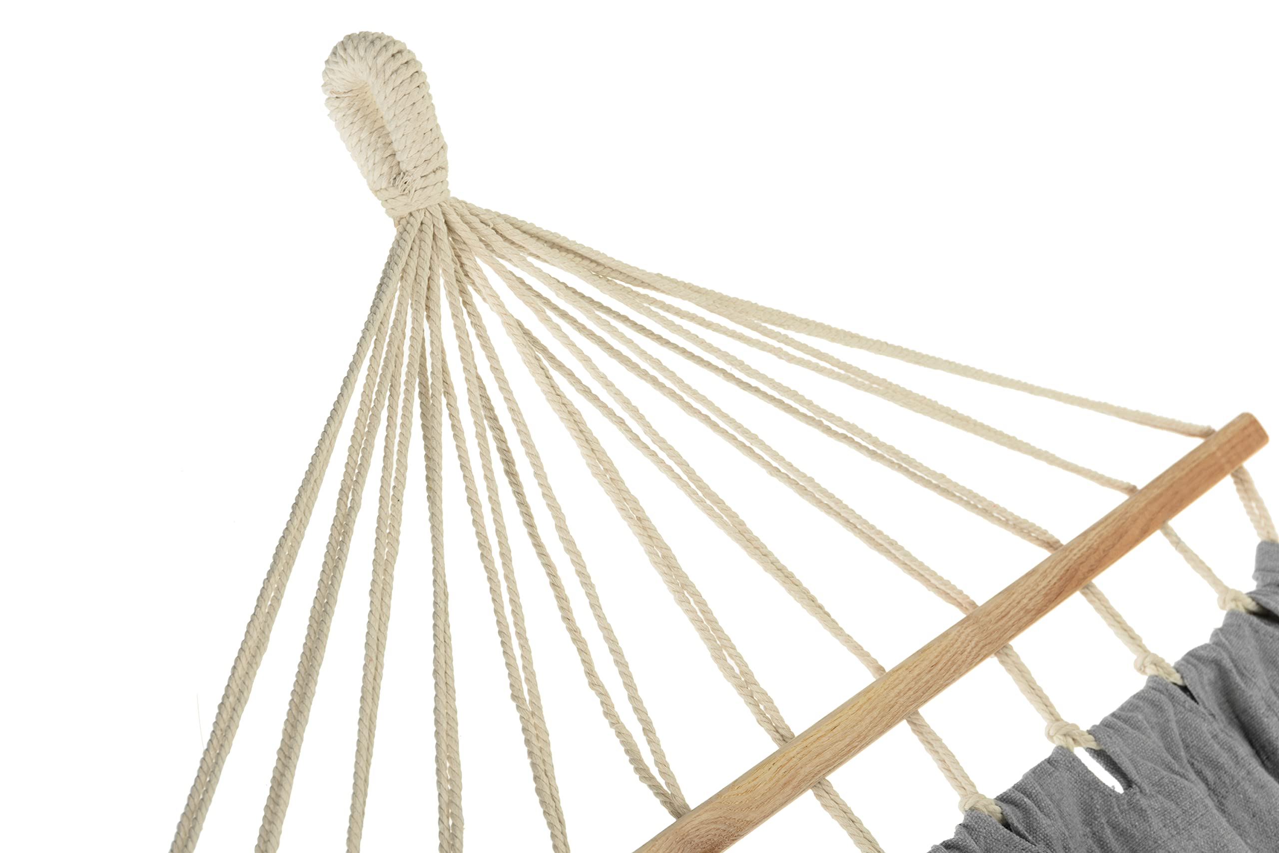 Amaca 200 x 150 cm, fino a 200 kg, per esterni, doppia amaca per 1-2 persone, in cotone con cuscino per giardino, balcone, terrazza, traspirante, per bambini e adulti, grigio