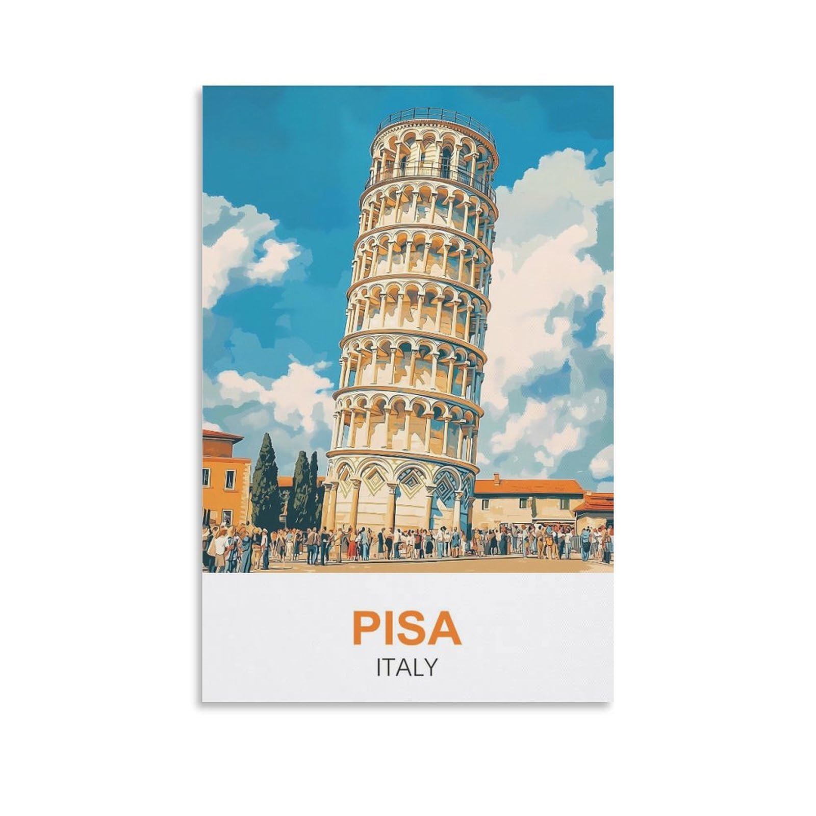 EZMLFA DIY 5D Diamond Art Painting Kits,Pisa Italy Colourful Rhinestone Diamond Arts Kits for Beginners, Perfect Home Wall Decor Gifts 50x60cm