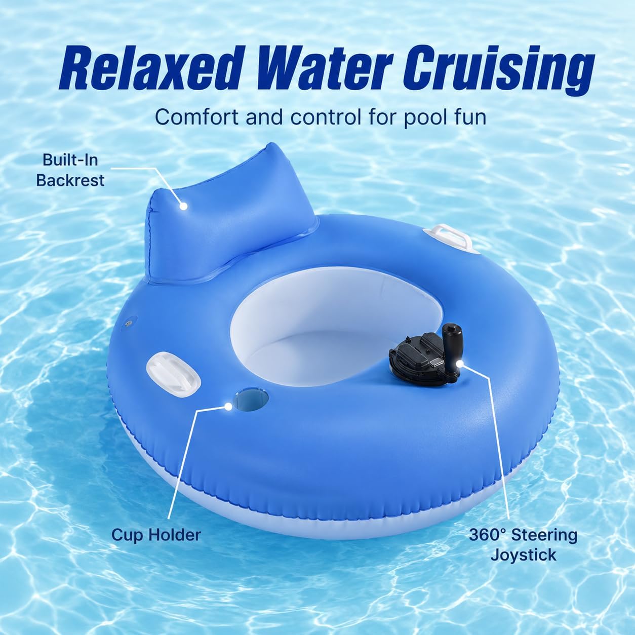 Flotador motorizado de Piscina, Tumbona Inflable de Agua de Doble propulsor