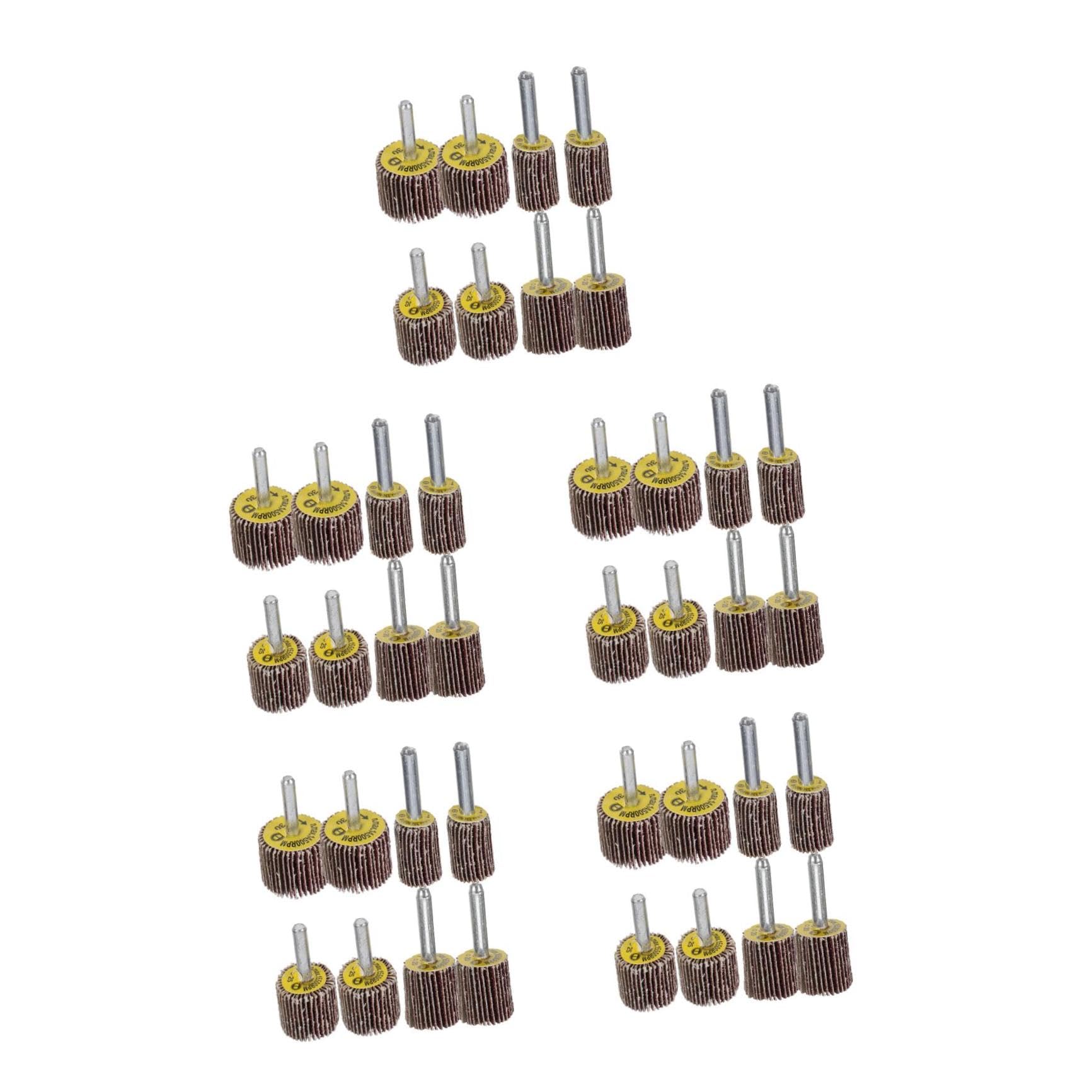 GLEAVI 40stücke Teiliges Schleifköpfe Für Elektrische Schleifmaschinen Abrasive Fächerschleifer Für Präzises Schleifen Und Polieren Verschiedene Und Körnungen Für Vielseitige