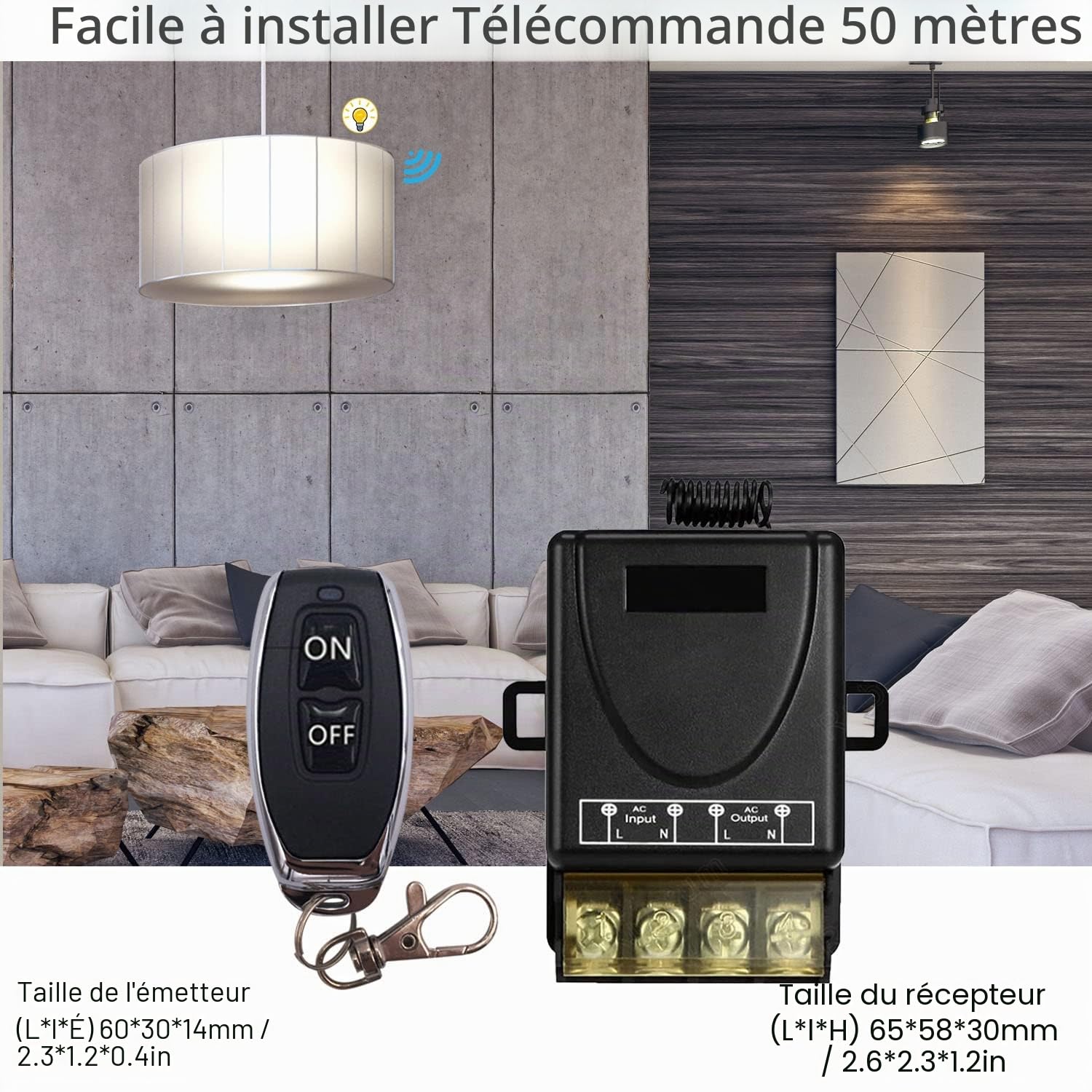 DieseRC ON-OFF Interrupteur de télécommande Haute Puissance sans Fil 433Mhz, RF AC 220V/240V/110V 30A pour lumière, Pompe à Eau, appareils ménagers, Irrigation agricole,Normalement ouvert