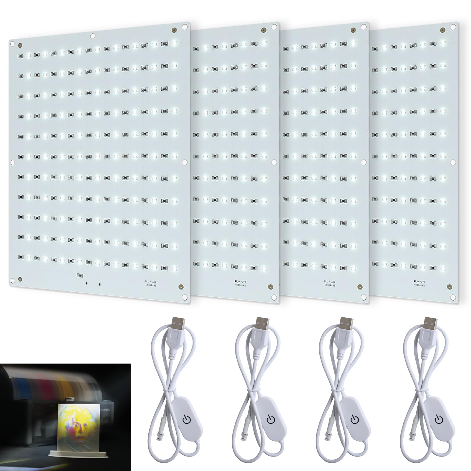 CMYK Lithophane LED Backlight Board Kit Compatible with Bambulab A1/A1 mini Combo/P1P/P1S/X1C/X1E AMS 3D Printer for 3D Printed Photo Model Light Board-4PCS-picture-31