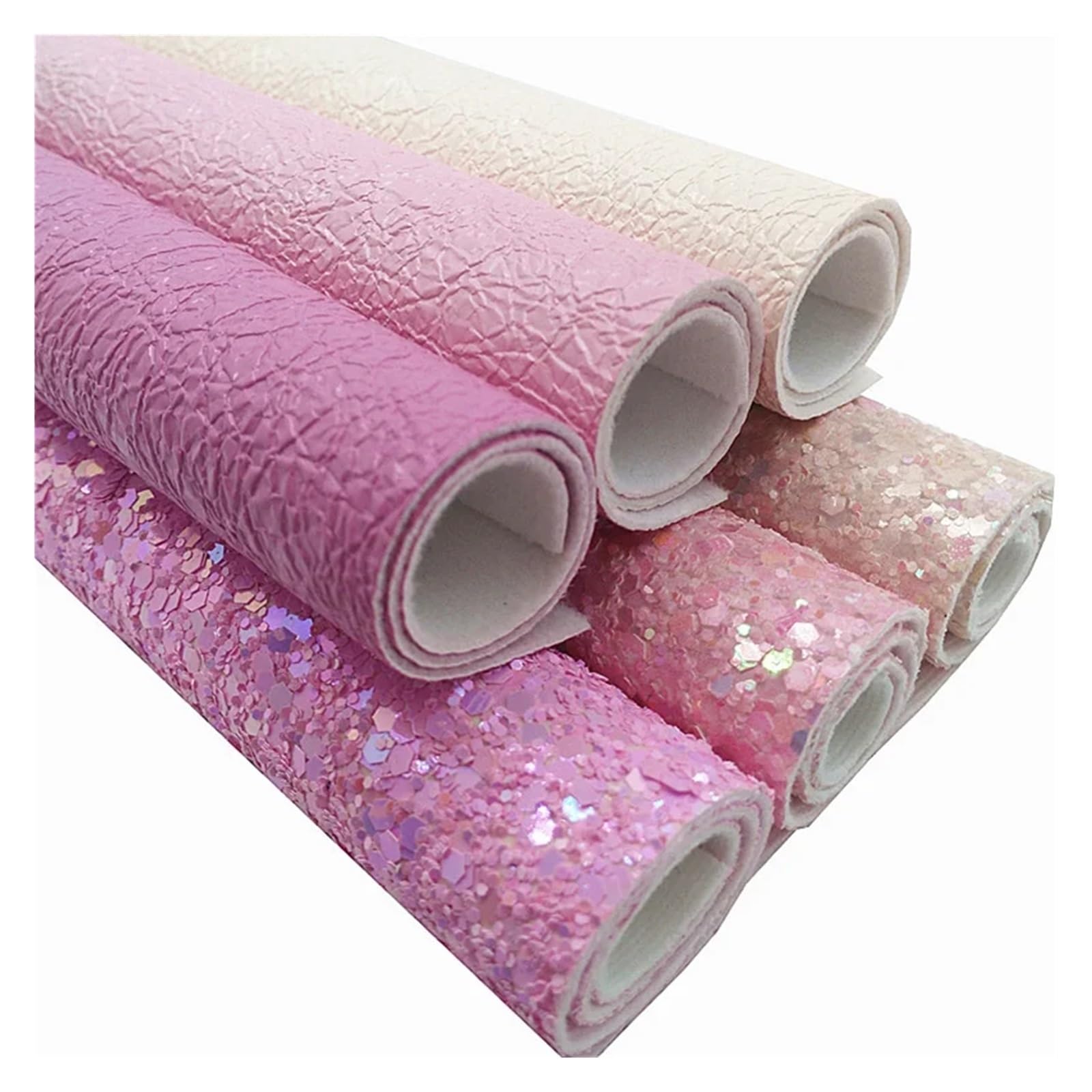 Tkanina ze sztucznej skóry z grubymi brokatowymi d Grube, brokatowe arkusze ze sztucznej skóry w mini rolkach na filcowy podkład z kokardkami(2-30X134CM)
