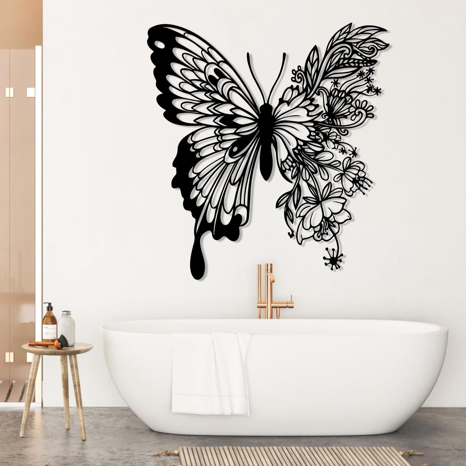 Metalowa sztuka ścienna fouholk kwiat motyl sztuka kwiat motyl wiszący na zewnątrz ganek dekoracja motyl dekoracja domu metalowa dekoracja ogrodowa