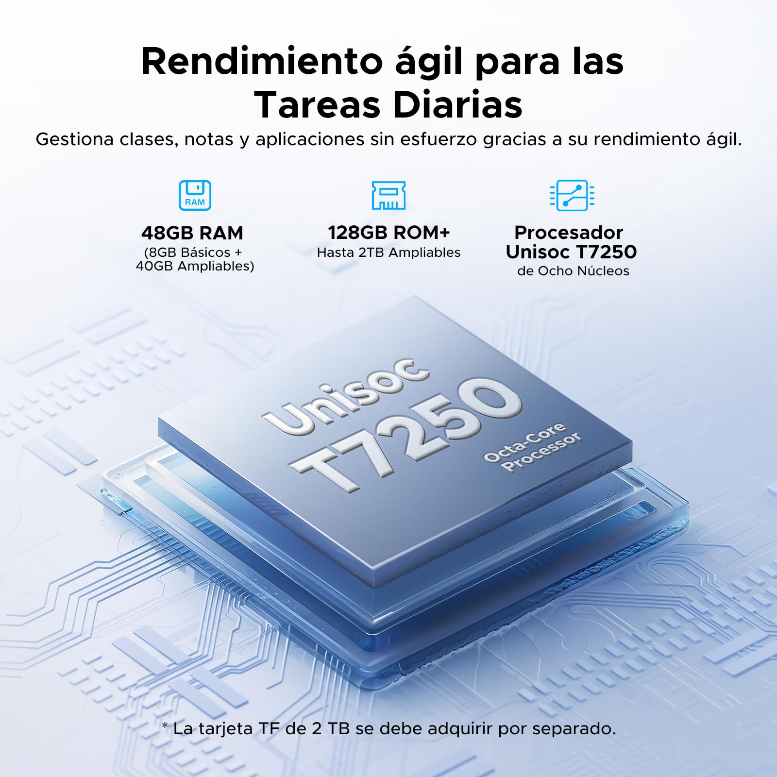 P11 Android 16 Tablet 11 Pulgadas, 48GB RAM + 128GB ROM/2TB TF, T7250 Octa-Core, 90Hz, 8800mAh, 13MP+5MP, Gemini AI, Widevine L1, Face ID, GPS, OTG, Doble altavoz, Tablet con Teclado y Lápiz, Negro