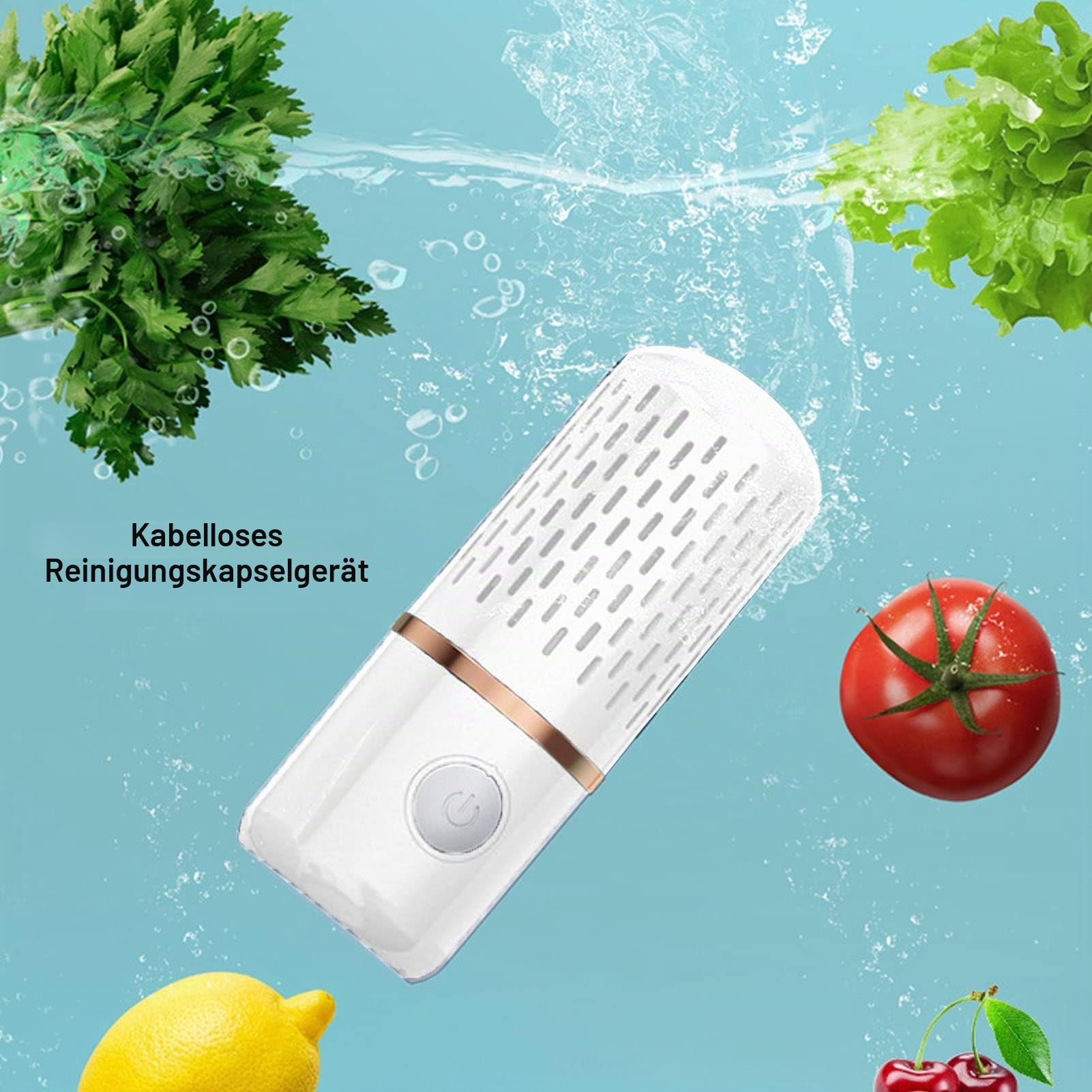TOPINCN Obst und Gemüsereiniger, Tragbare 3600-mAh Kapselform Waschmaschine, Wiederaufladbare Automatische USB Haushaltsreinigungsmaschine (Weiß)