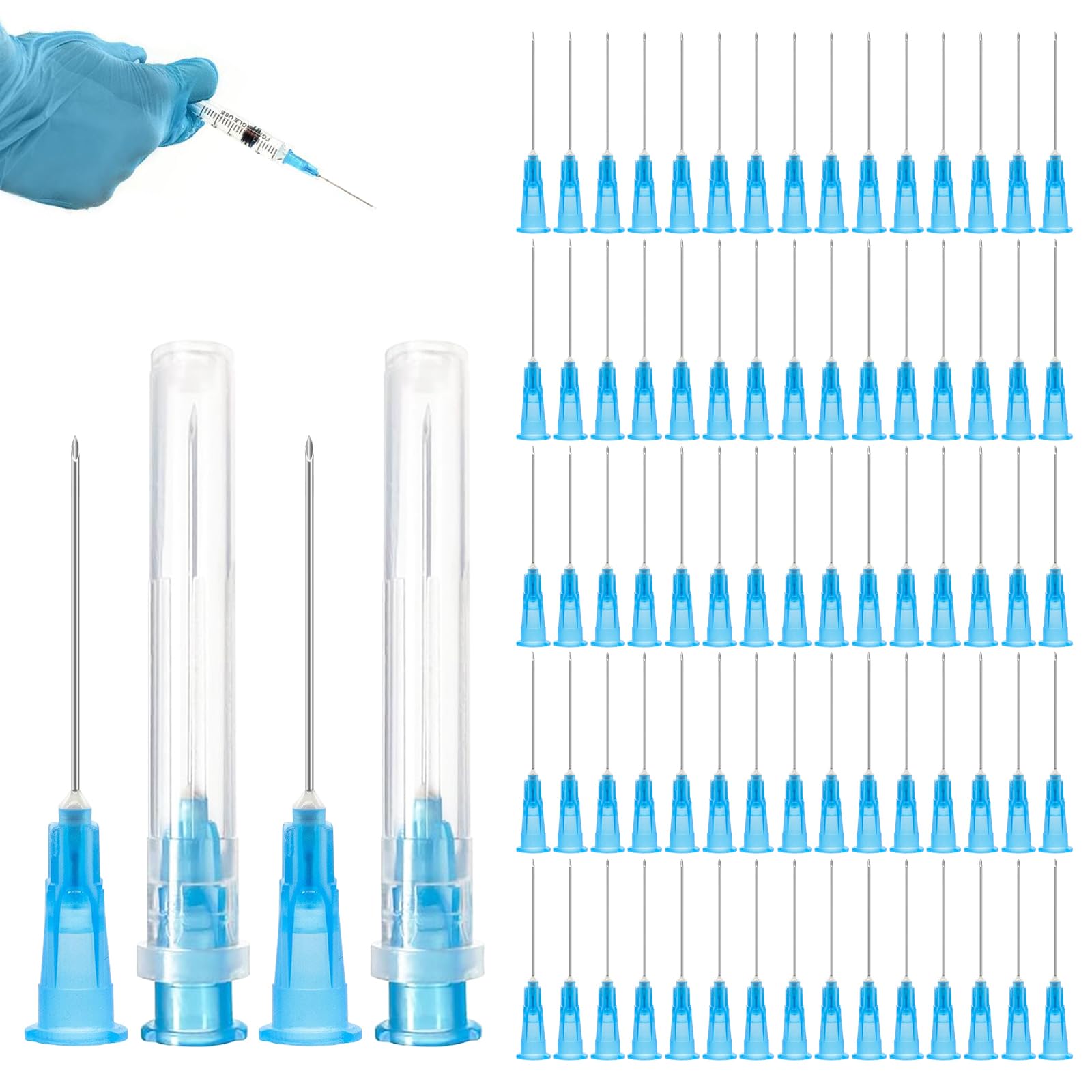 100 unidades 23 G 0,6 x 25 mm de acero inoxidable para rellenar, accesorios dosificadores de acero inoxidable para líquidos de relleno, tubos de recarga para industria, hobby y bricolaje