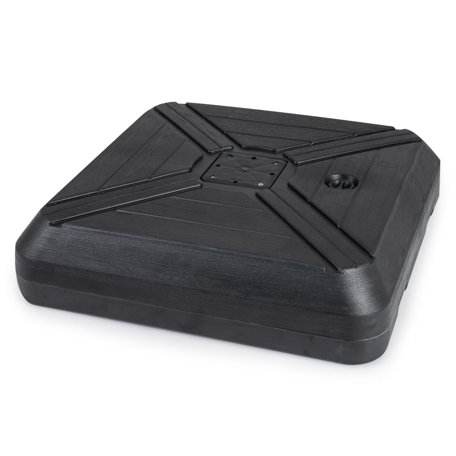 COSTWAY Pied de Parasol Déporté avec 2 roulettes, Support Parasol en HDPE, Rempli de 156 kg Sable&Eau/125 kg Sable/78 kg Eau, Barre Transversale, Base pour Jardin Piscine Terrasse, 81 x 81 x 19 cm