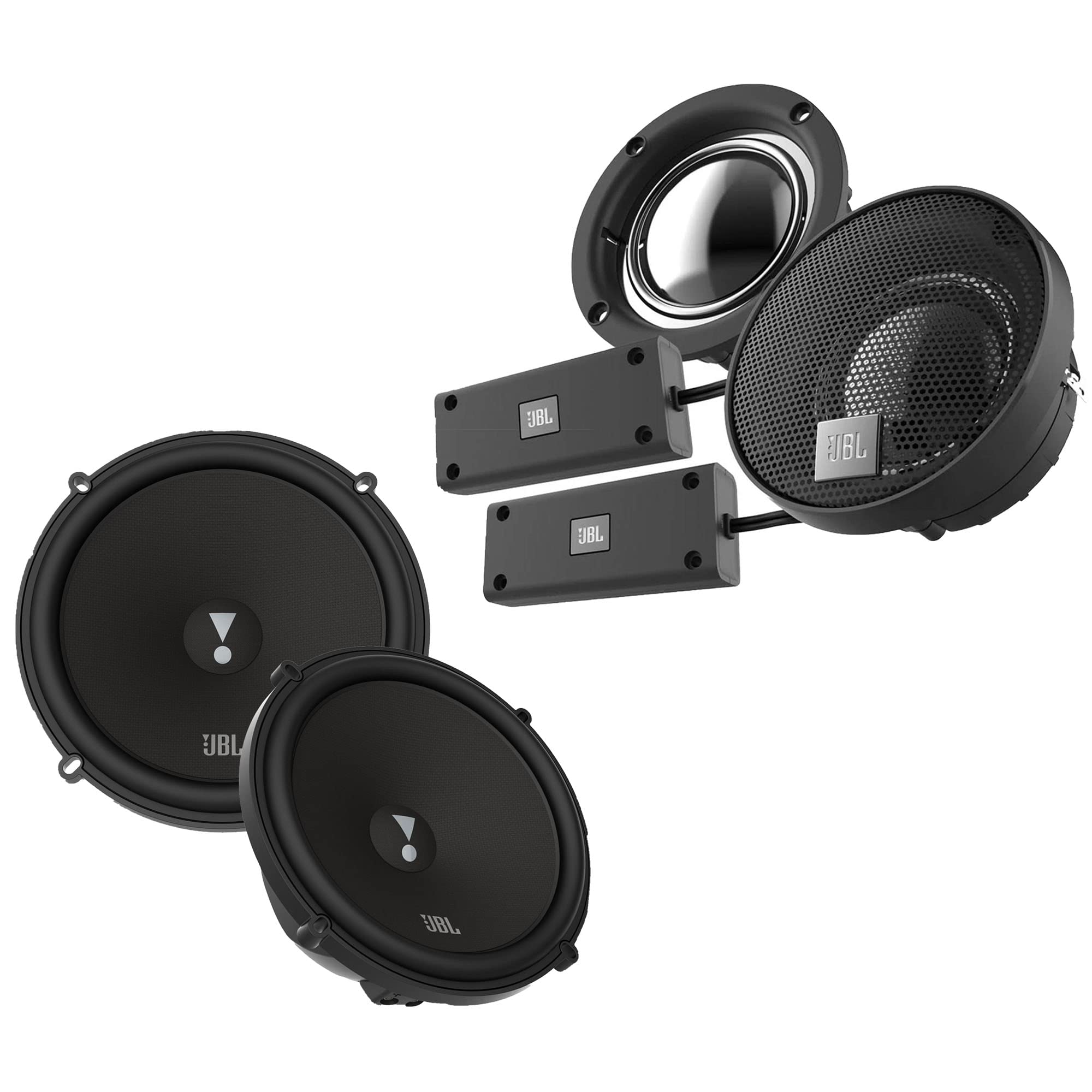 JBL - STADIUM62CF 6 1/2" 2-Way Car Audio Component Speakers (Pair) w/ STADIUM22S 2 1/2" Midrange Upgrade System (Pair)