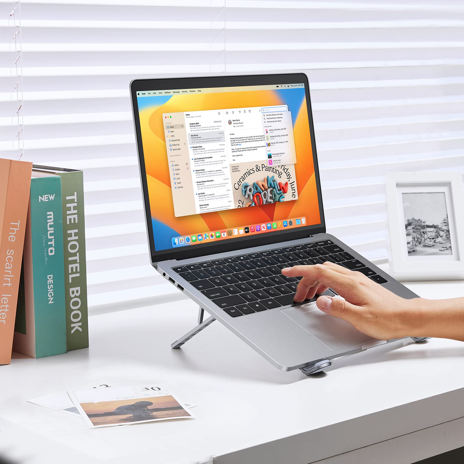 UGREEN Supporto per Laptop in Alluminio, Stand per PC Portatile Regolabile Altezza 5 Livelli, Compatibile con MacBook Air Pro ASUS HP Dell e Altri 12-17.3"