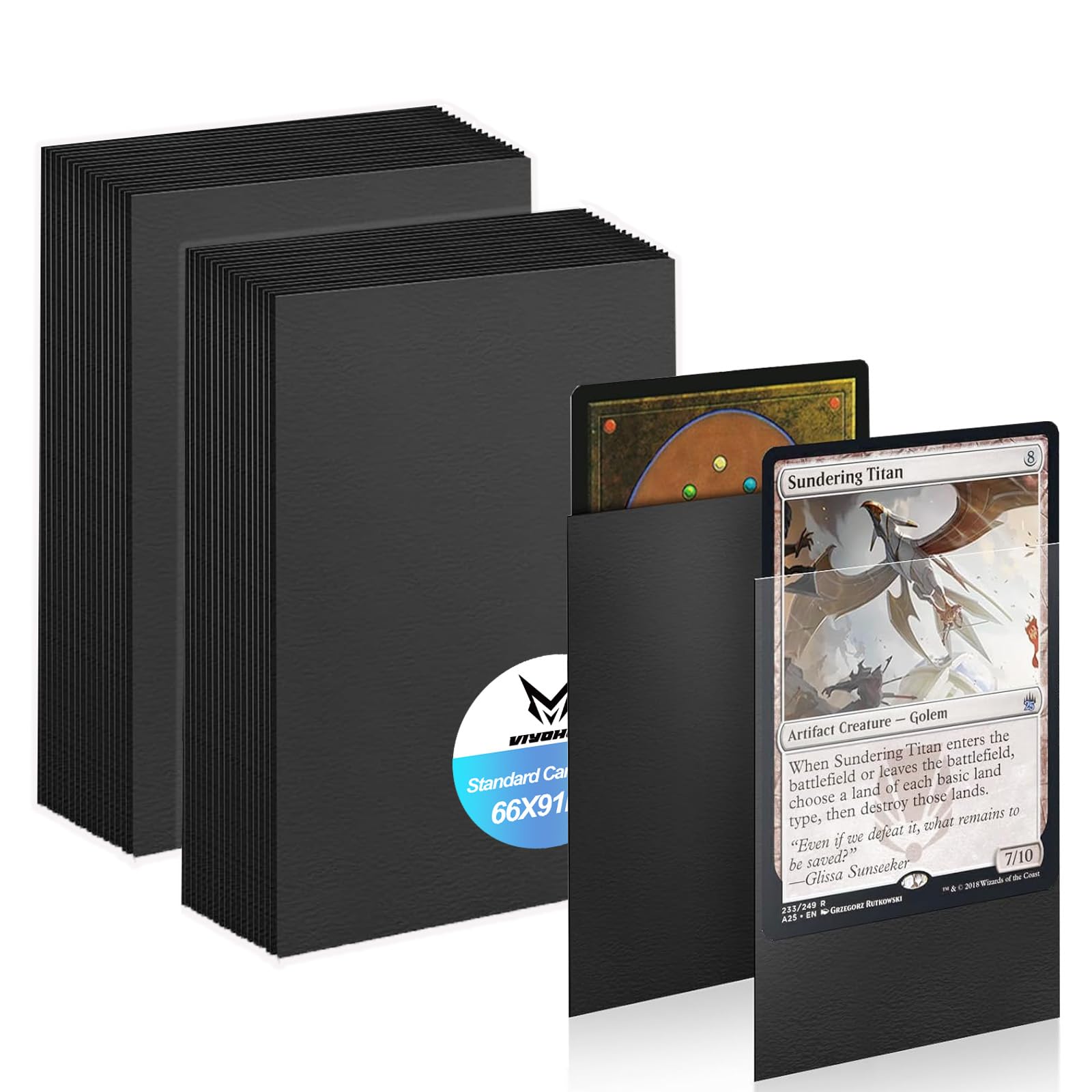 100 Pcs Trading Card Sleeves, 66 x 91mm Clear Frosted Trading Card Sleeves, Standard Card Sleeves for Magic MTG, Sports Cards