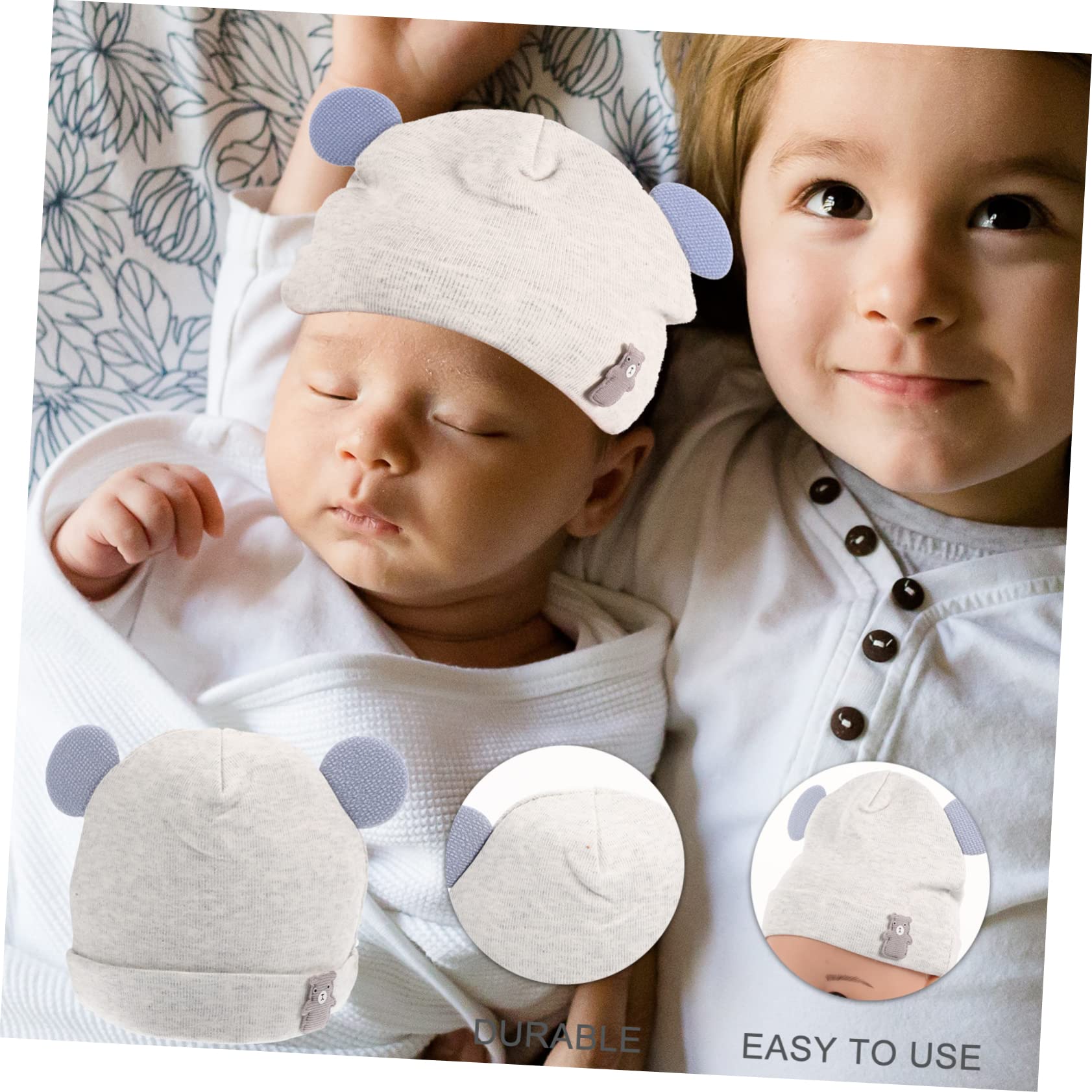 SHERCHPRY 5 Pezzi Infantili per Berretto Cappello Ragazze Neonata Copricapo Caldo Unisex Simpatico Orso Ragazzi Accessorio Bambino Dorme Copricapo di Cotone Orecchio Adorabile