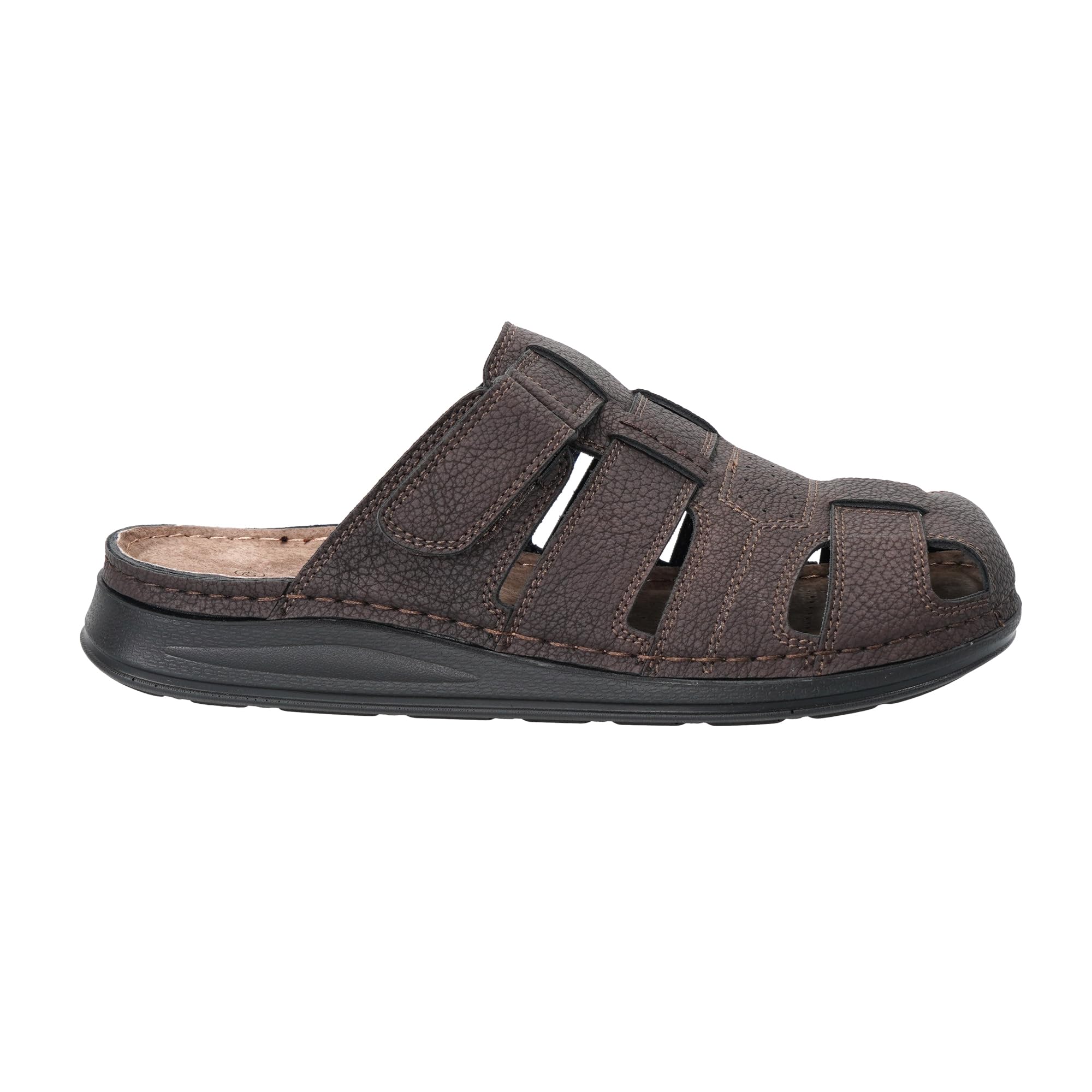 JOMIX Sandalias Hombre Zuecos Punta Cerrada con Tira Ajustable, Calzado de Verano Transpirable con Tacón Plano para Playa, Jardín y Diario