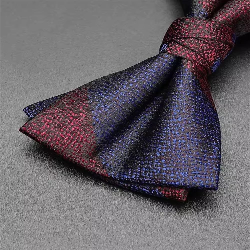 Papillon Uomo Papillon da uomo rosso e blu con giunture, camicia da abito e papillon