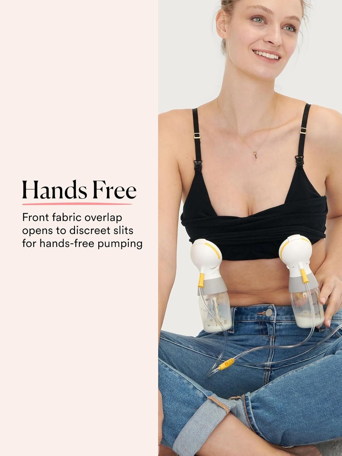 HATCH The Essential Nursing and Pumping Bra, Provides Light Support, Hands-Free with Pull-Down Design for Breastfeeding - Image 3