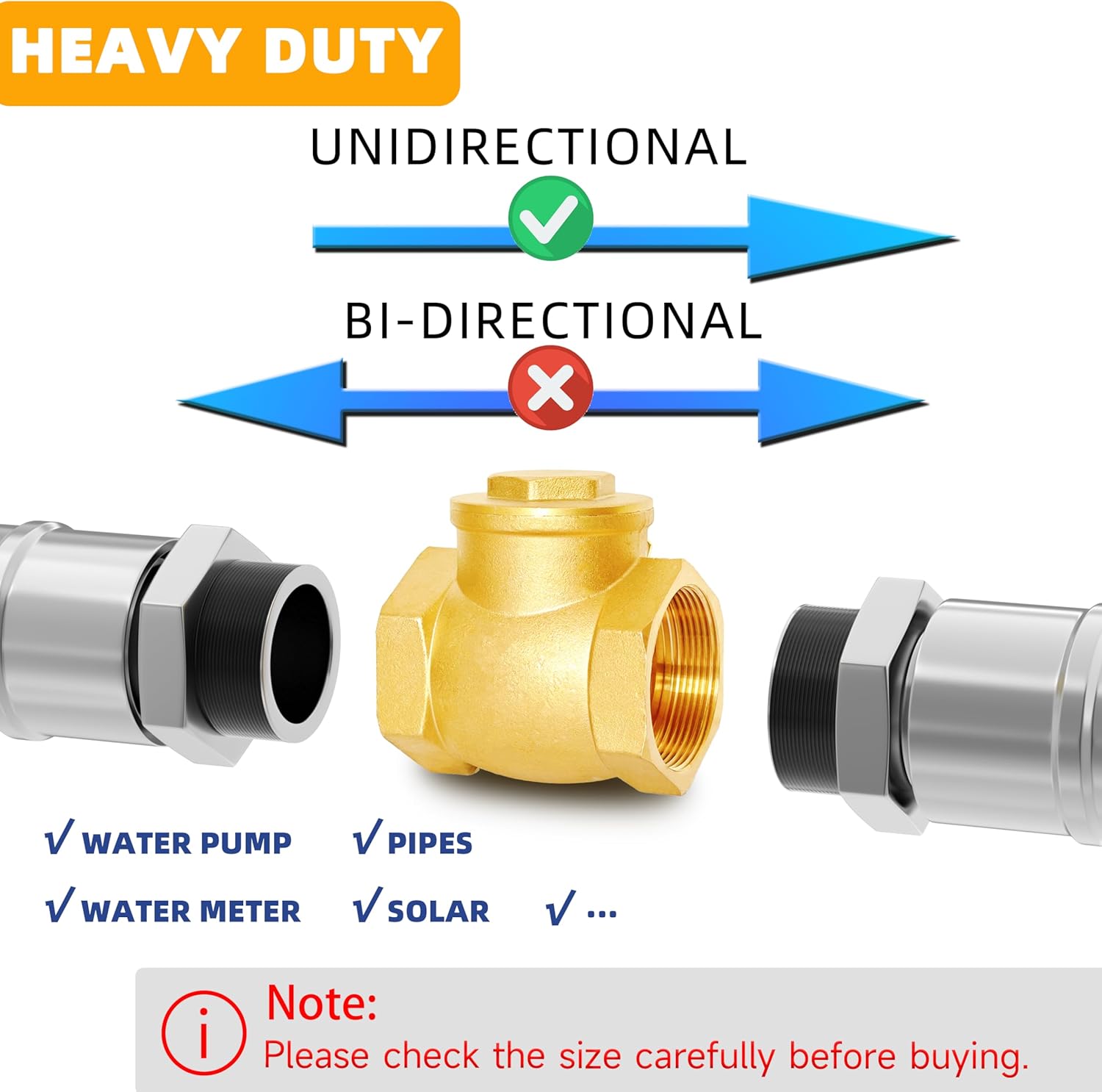 3" NPT Horizontal Check Valve, Brass Non Return Swing Check Valve to Prevent Water Backflow, Level One Way Counterflow Valve to Prevent the Medium Backflow for Oil Water Gas Air（3", DN80）