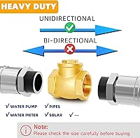 Vista 2 de Válvula de retención horizontal NPT de 1/2", válvula de retención oscilante de latón sin retorno para evitar el reflujo de agua, válvula