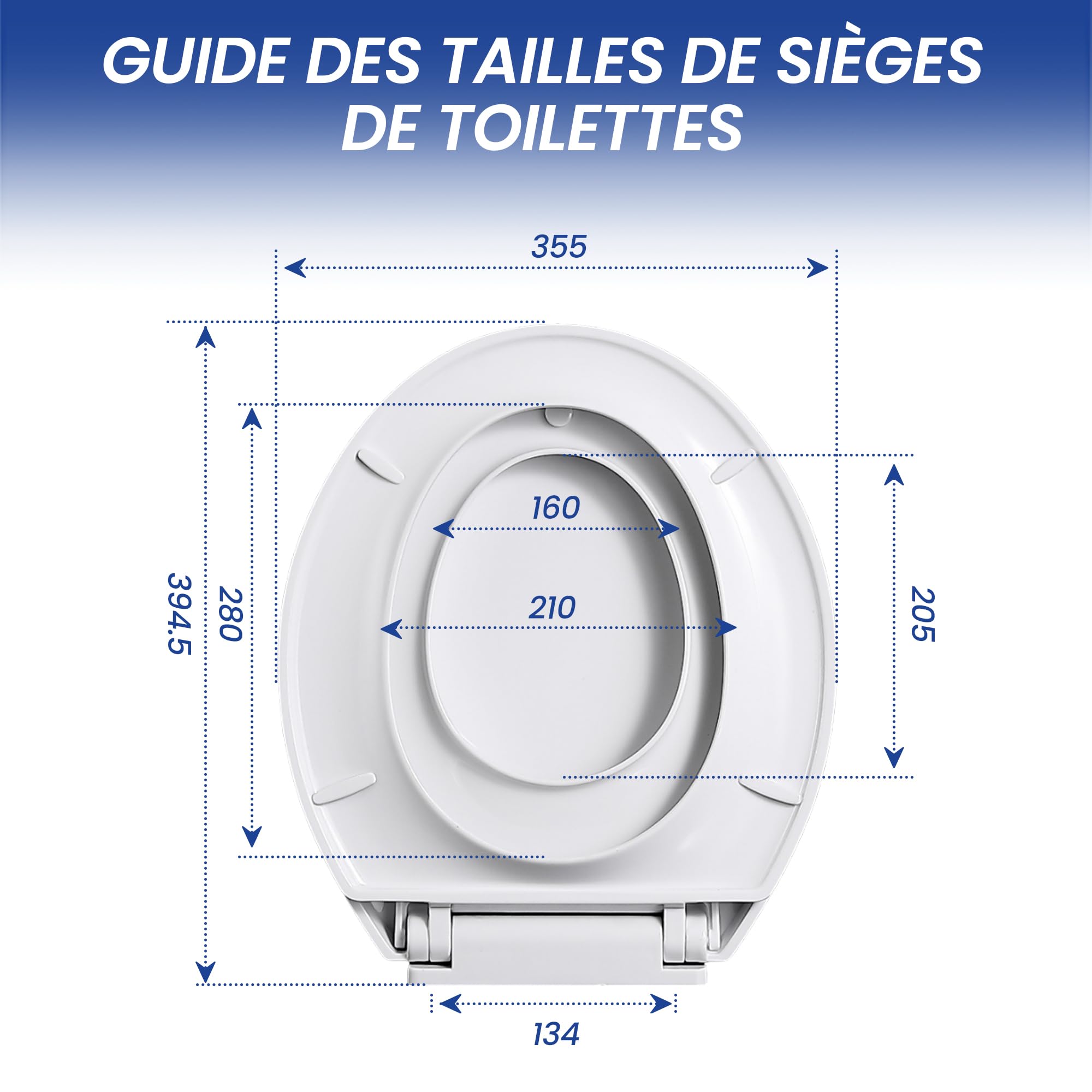 Abattant WC Familial avec Réducteur Enfant Intégré, Lunette de Toilette Forme O avec Siège Magnétique, Cuvette Toilette Adulte et Enfant 2-en-1, Charnière Réglable Démontage Rapide Blanc