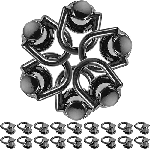 EXCEART 40 juegos de anillos en D remaches de clavo remaches de clavo tornillos de cabeza de tornillo hebillas accesorios para bolsos de bricolaje