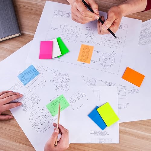 Miniatura 2 de Bloc de notas adhesivas transparentes, 500 hojas impermeables y translúcidas, anotación autoadhesiva transparente colorida con un bolígrafo de 3