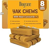 Vista 15 de Dogsee Masticadores de queso de yak del Himalaya con cúrcuma para perros 1lb (Grande - 4 barras) 100% totalmente natural Golosinas para razas