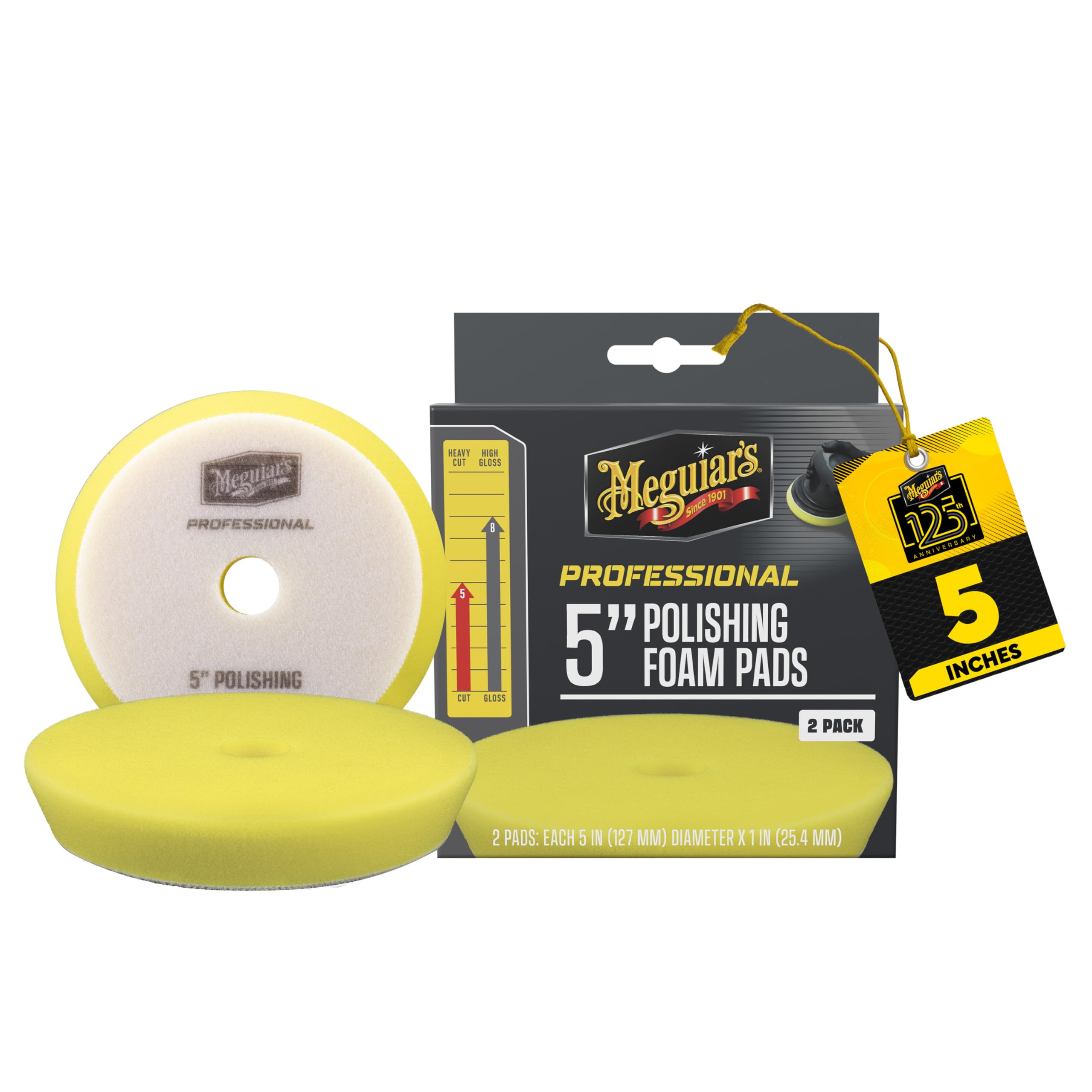 Meguiar's Professional 5" Polishing Foam Pad, 2pk, 10/CV