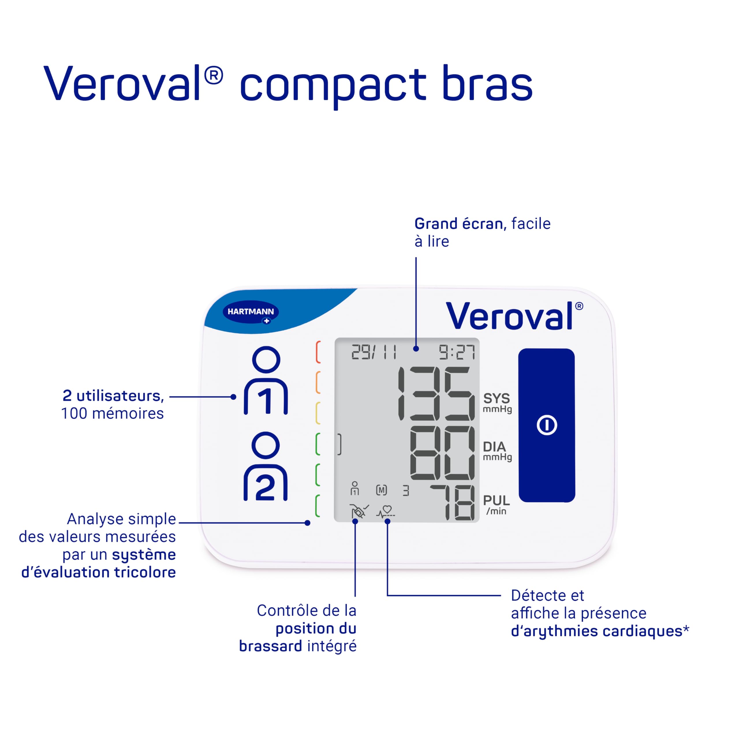 Tensiómetro de brazo Veroval compacto