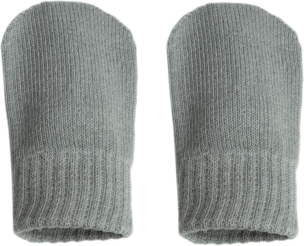 Baby Knitted Hat Mittens Boys Girls Winter Ribbed Warm Beanie Hats Striped Cable Knit Mitts for Boy Girl Newborn - 12 Months